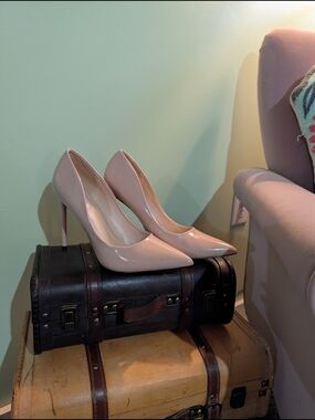 Classic Nude Patent Pointed-Toe Stiletto Pumps - Womens 11